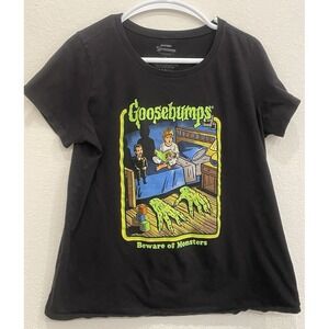 Goosebumps 90s Vintage‎ Beware Of The Monsters Size 2X Black Tshirt Graphic Tee